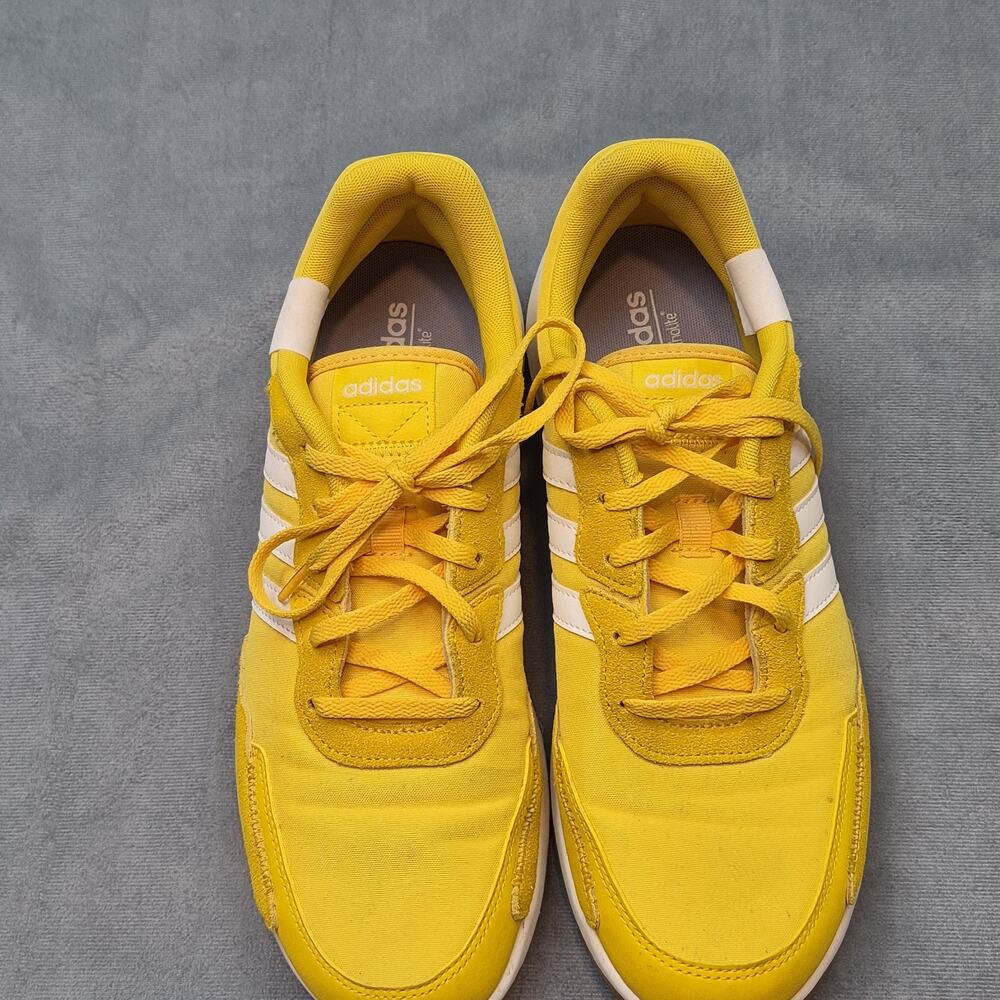 Adidas Sneakers Yellow Neo Striped Lace Up Casual Retro Shoes EG4213 Womens 10 - Picture 6 of 9